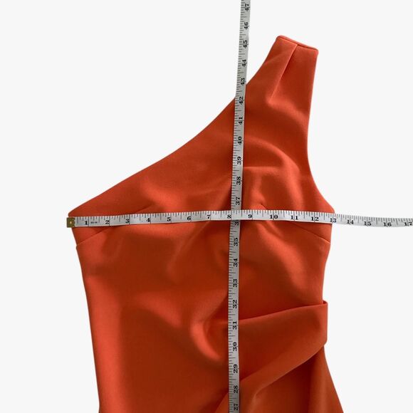 Petal & Pup Women's Nadeem One Shoulder Midi Dress in Orange Sz 2 Glam Party - Picture 4 of 6